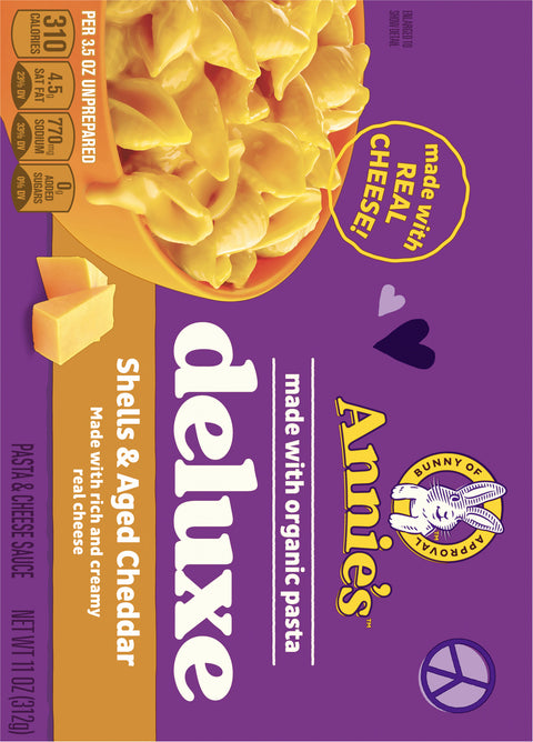 Annie's Homegrown Pasta Organic Creamy Deluxe Shells & Real Aged Cheddar Cheese 11 OZ