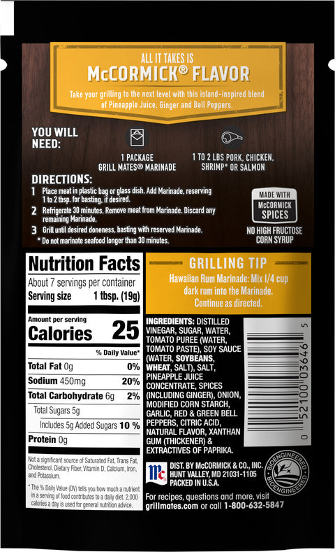 McCormick Grill Mates Hawaiian Marinade 5 OZ