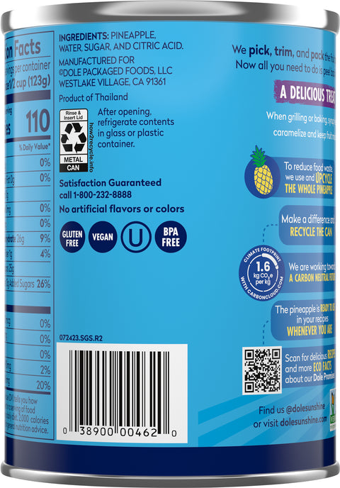 Dole Pineapple Chunks In Heavy Syrup 20 OZ
