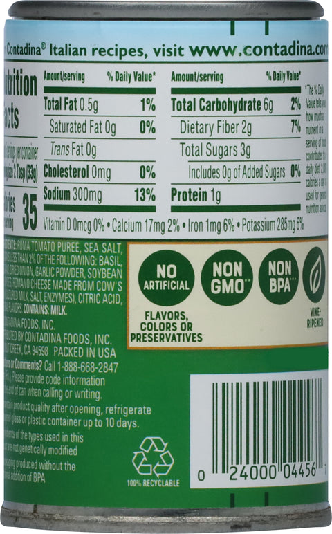 Contadina Tomato Paste with Basil, Garlic & Oregano 6 OZ
