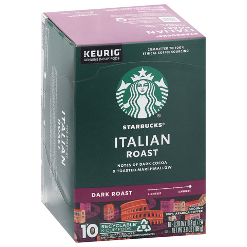 Starbucks Dark Roast Ground 100% Arabica Italian Roast Coffee 10