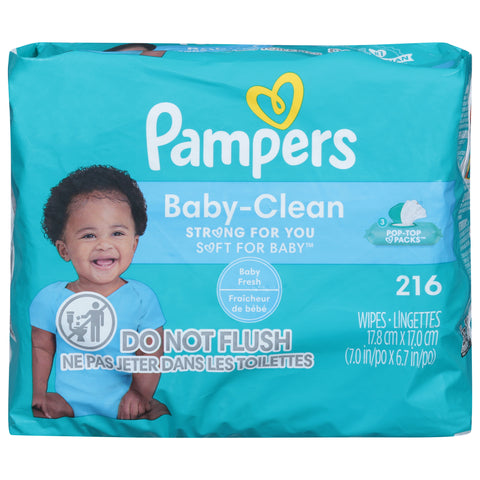 Pampers Wipes Complete Clean Baby Fresh Scent 216 CT