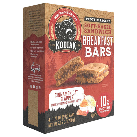 Kodiak Breafast Bars Cinnamon And Apple 7.05 OZ