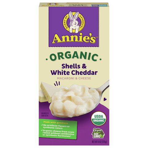 Annie's Homegrown Pasta Shells And White Cheddar Mac and Cheese 6 OZ