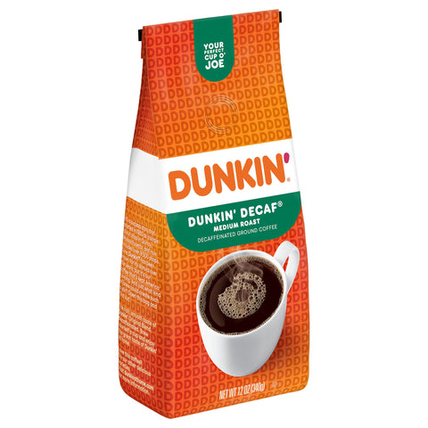 Dunkin' Decaf Decaffeinated Medium Roast Ground Coffee 12 OZ