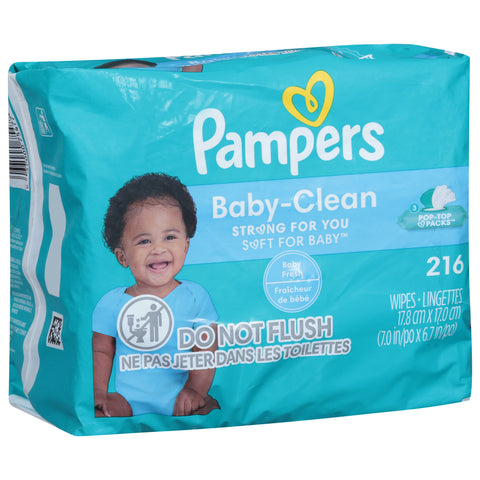 Pampers Wipes Complete Clean Baby Fresh Scent 216 CT