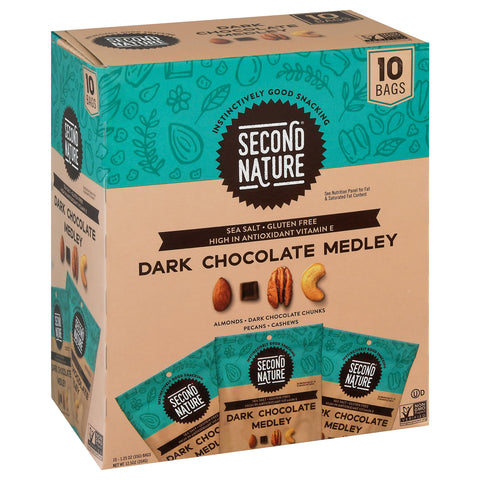 Second Nature Dark Chocolate Medley 10 - 1.25 oz Bags - 4 Pack