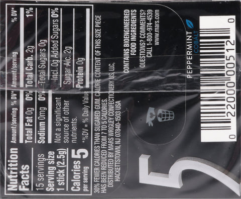 Wrigley Peppermint Cobalt Gum 15 CT