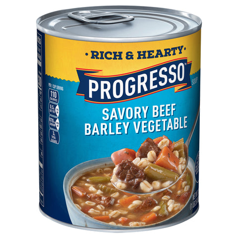 Progresso Rich & Hearty Soup Savory Beef Barley Vegetable 18.6 OZ
