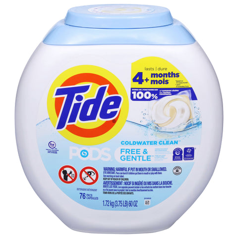 Tide Free And Gentle Coldwater Clean Pods 56 OZ