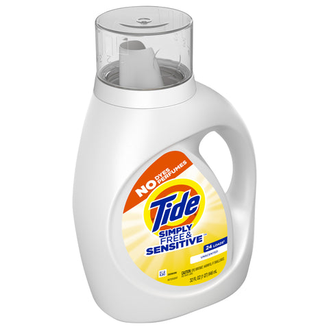Tide Simply Liquid Laundry Detergent, Free & Sensitive, 32 oz,24 Loads