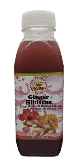 Abba Ginger Drinks Ginger Hibiscus Drink - 12 FL OZ 24 Pack