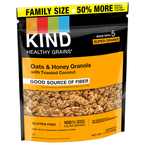 Kind Gluten Free Healthy Grains Oat And Honey 17 OZ
