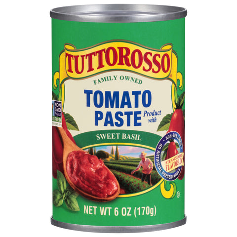 Tuttorosso Tomato Paste With Sweet Basil 6 OZ