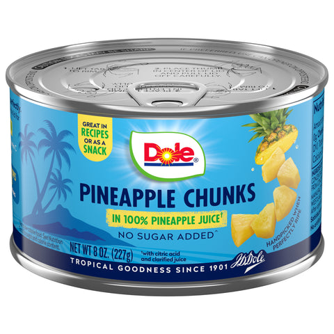 Dole Pineapple Chunks In 100% Juice 8 OZ