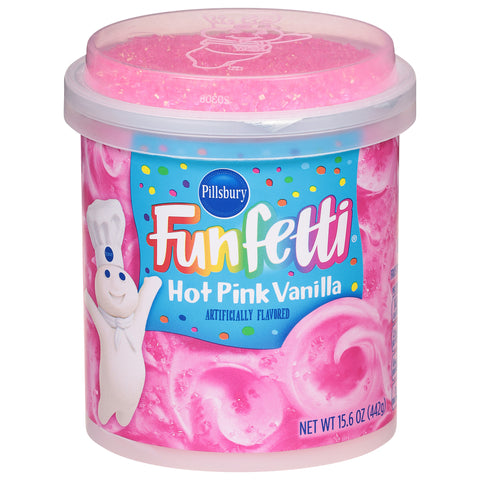 Pillsbury Funfetti Hot Pink Vanilla Frosting 15.6 OZ