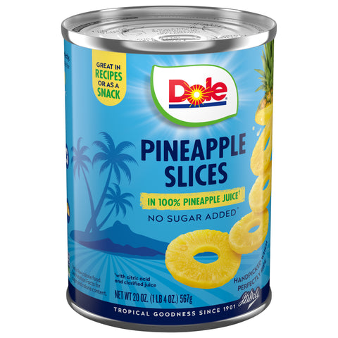 Dole Pineapple Slices In 100% Juice 20 OZ