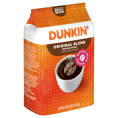 Dunkin Whole Bean Original Blend Coffee 18 OZ