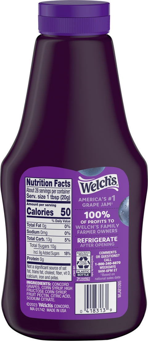Welch's Grape Jam Squeeze 20 OZ
