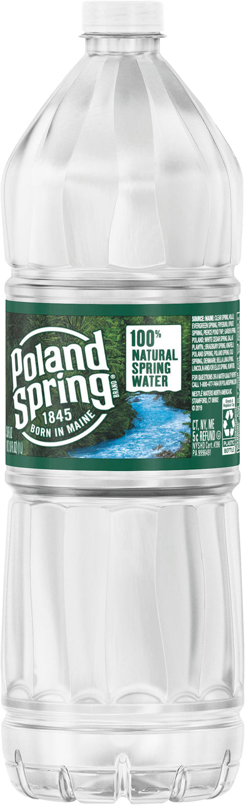 POLAND SPRING Brand 100% Natural Spring Water, 33.8-ounce plastic bottle