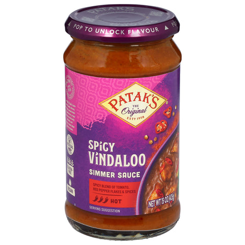 Patak'S Simmer Sauce Vindaloo Spicy Curry 15 OZ