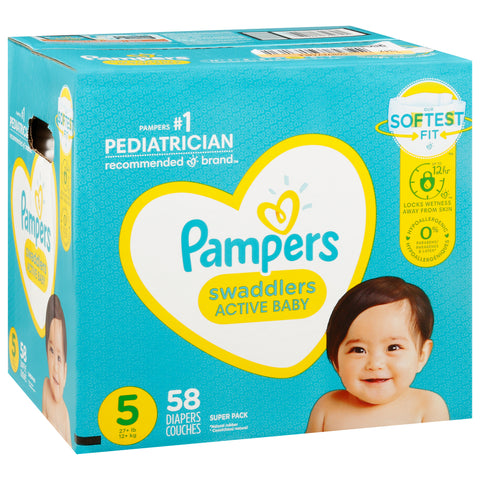 Pampers Swaddlers Size 5 Super Pack 58 CT