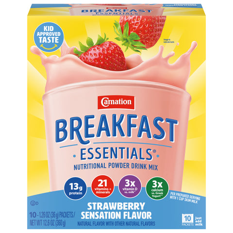 Carnation Drink Mix Instant Breakfast Strawberry 12.6 OZ