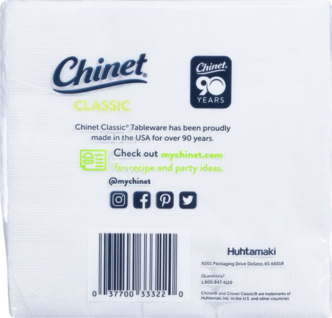 Chinet Classic White Beverage Napkins 40 CT