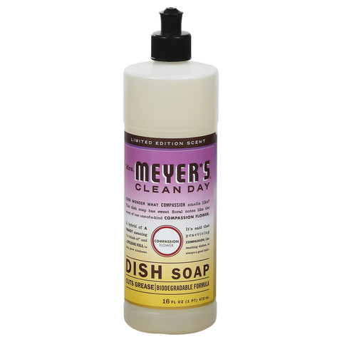 Mrs. Meyer's Clean Day Compassion Flower Dish Soap 16 fl oz - 16 FZ 6 Pack