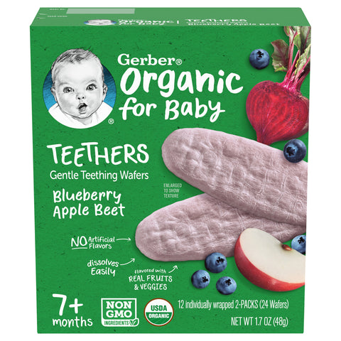 Gerber Blueberry Apple Beet Teethers 1.7 OZ
