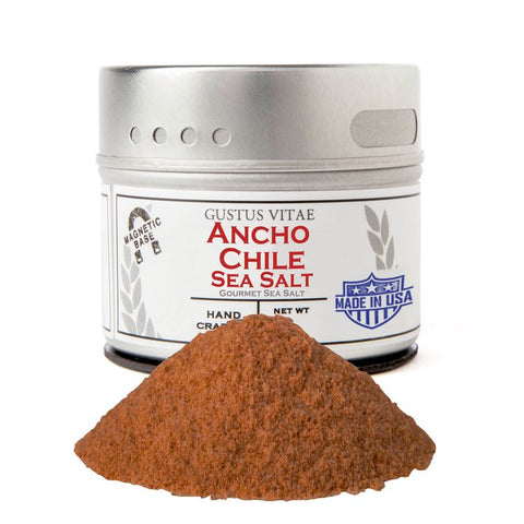 Gustus Vitae Ancho Chile Sea Salt - 2.8 OZ 8 Pack