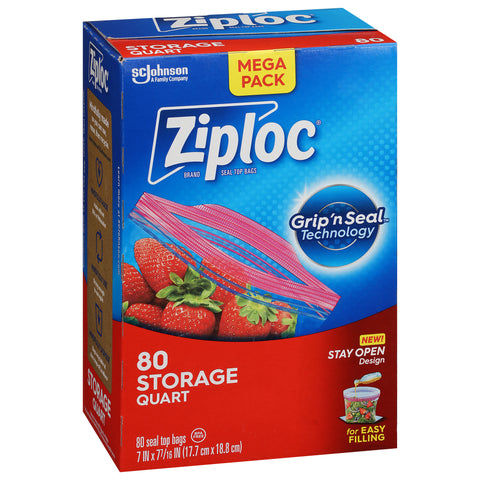 Ziploc Storage 80 Quart Seal Top Bags 80 ea