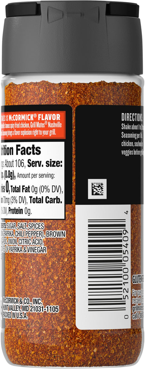 Mccormick Grill Mates Seasoning Nashville Hot Chicken Seasoning 3 OZ