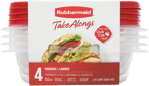 Rubbermaid Take Alongs Squares Containers & Lids 4 ea