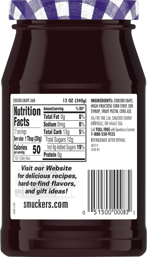 Smucker's Jam Grape 12 OZ