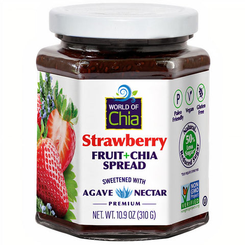 Space Enterprises (World of Chia) Chia Strawberry Premium Fruit Spread - 10.9 OZ 12 Pack