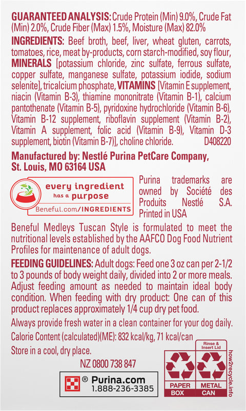 Beneful Dry Tuscan Style Medley Dog Food 9 OZ
