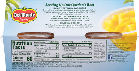 Del Monte Fruit To Go Diced Mango 16 OZ