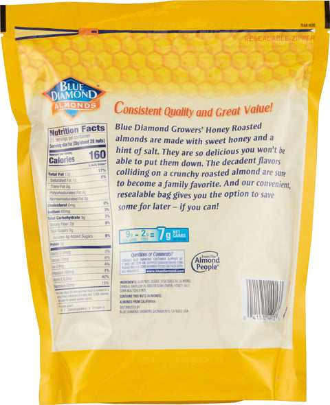 Blue Diamond Honey Roasted Almonds 25 OZ
