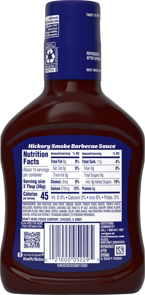 Kraft Hickory Smoke BBQ Sauce 17.5 OZ