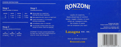 Ronzoni Pasta Curly Lasagna 16 OZ