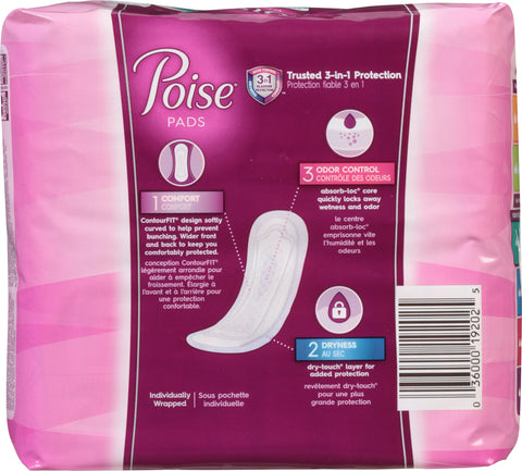 Poise Incontinence Pads & Postpartum Incontinence Pads, 3 Drop Light Absorbency, Regular Length, 30 Count