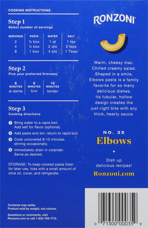 Ronzoni Elbow Macaroni 16 OZ