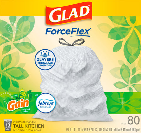 Glad Tall Kitchen Drawstring Trash Bags 80 CT