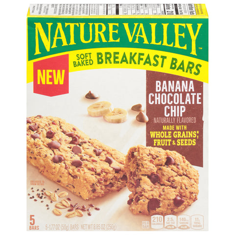 Nature Valley Soft Baked Banana Chocolate Chip Breakfast Bars 5 - 1.77 oz Bars - 6 Pack