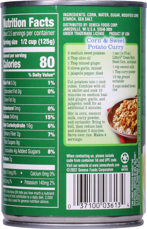 Libby's Sweet Corn Cream Style 14.75 OZ