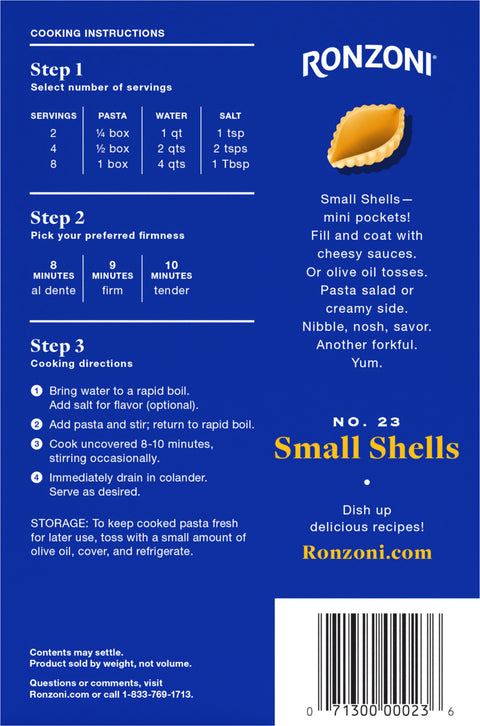 Ronzoni Small Shells 16 OZ