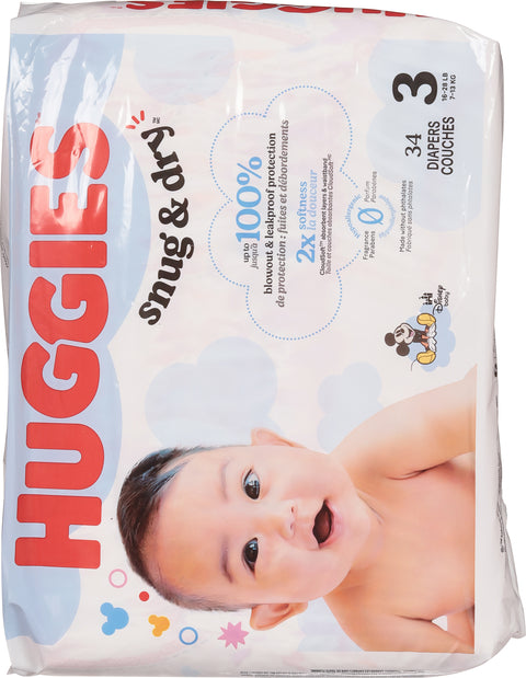 Huggies Snug & Dry Disney Baby Size 3 Diapers (16-28 lbs (7-13 kg)) 34 Each
