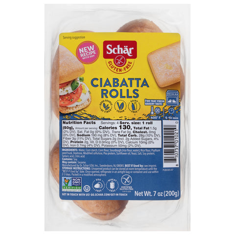 Schar Gluten-Free Artisan Style Ciabatta 7 oz