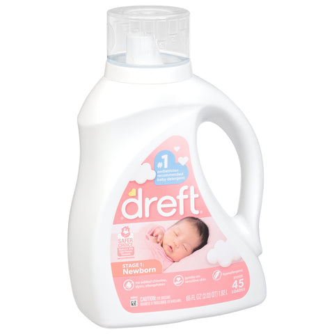 Dreft Stage 1 Newborn Baby Liquid Laundry Detergent, Gentle on Sensitive Skin, HE Compatible, 32 loads